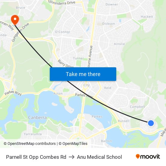 Parnell St Opp Combes Rd to Anu Medical School map