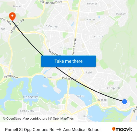 Parnell St Opp Combes Rd to Anu Medical School map