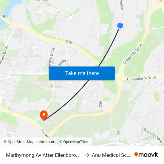 Maribyrnong Av After Ellenborough St to Anu Medical School map