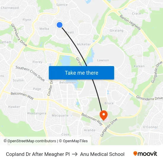 Copland Dr After Meagher Pl to Anu Medical School map