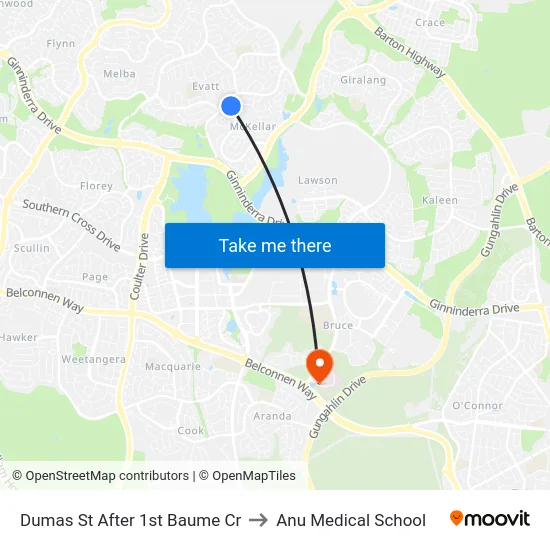 Dumas St After 1st Baume Cr to Anu Medical School map