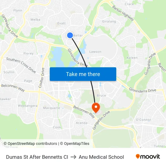 Dumas St After Bennetts Cl to Anu Medical School map