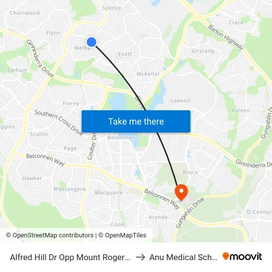 Alfred Hill Dr Opp Mount Rogers Ps to Anu Medical School map
