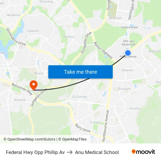 Federal Hwy Opp Phillip Av to Anu Medical School map