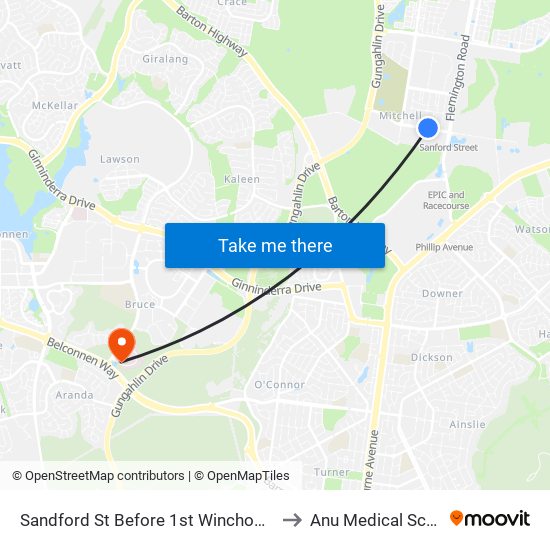 Sandford St Before 1st Winchombe Ct to Anu Medical School map