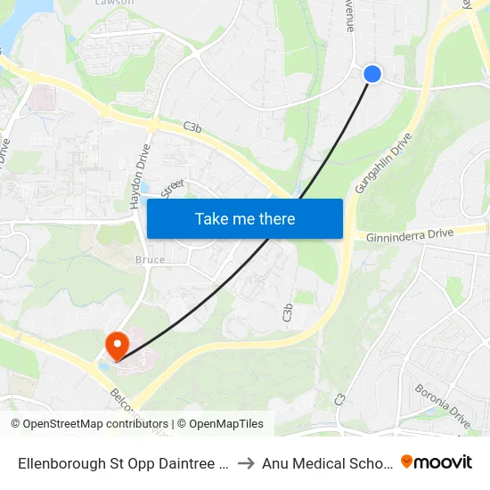 Ellenborough St Opp Daintree Cr to Anu Medical School map