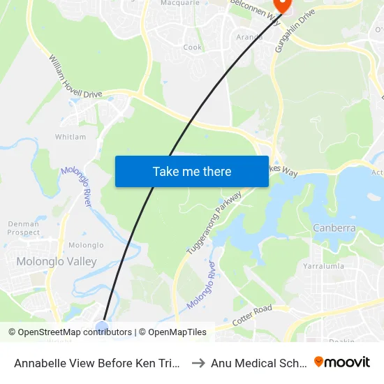 Annabelle View Before Ken Tribe St to Anu Medical School map