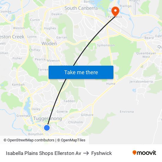 Isabella Plains Shops Ellerston Av to Fyshwick map