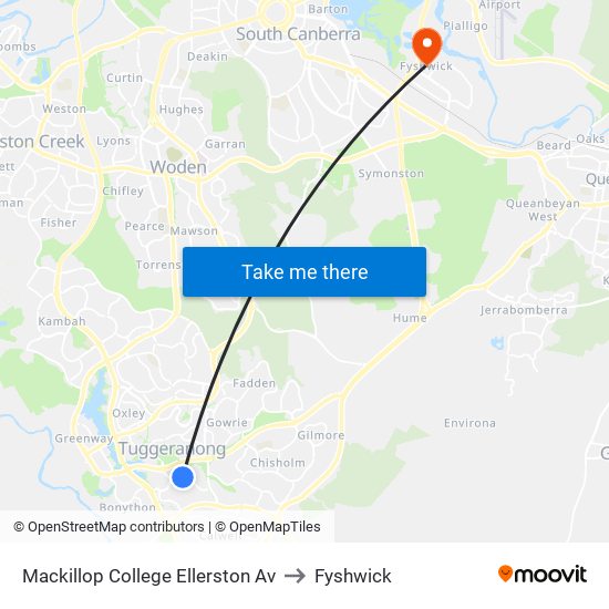 Mackillop College Ellerston Av to Fyshwick map