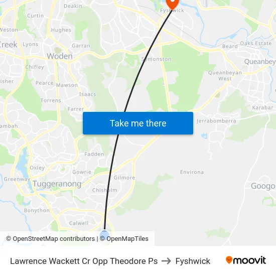 Lawrence Wackett Cr Opp Theodore Ps to Fyshwick map