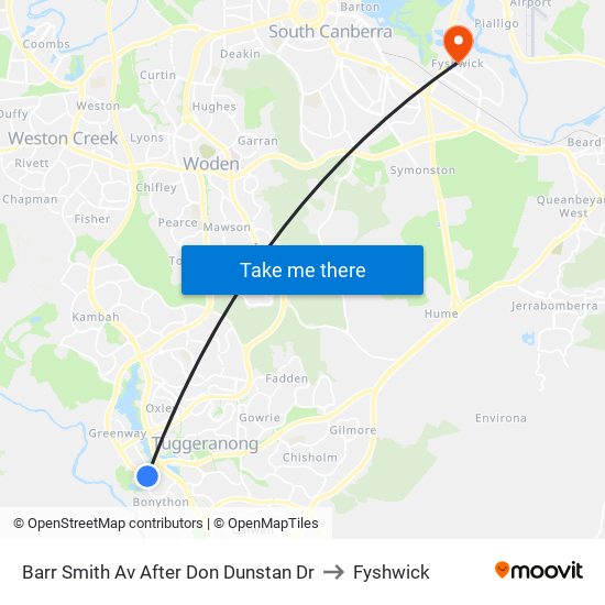 Barr Smith Av After Don Dunstan Dr to Fyshwick map