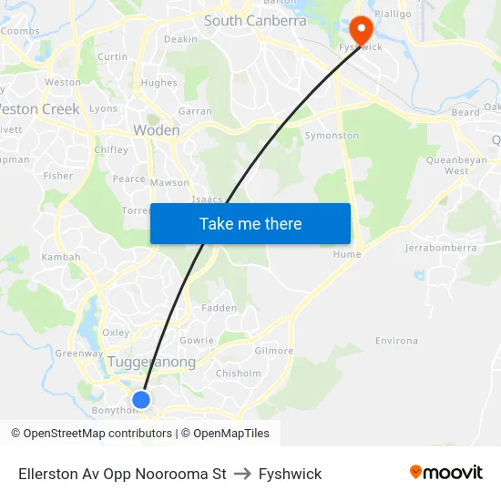 Ellerston Av Opp Noorooma St to Fyshwick map