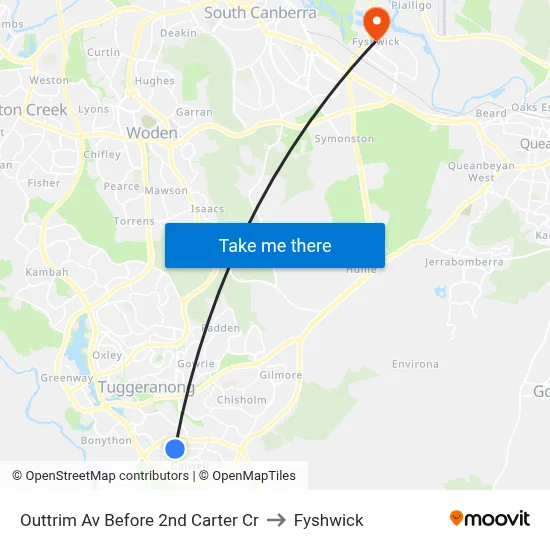 Outtrim Av Before 2nd Carter Cr to Fyshwick map
