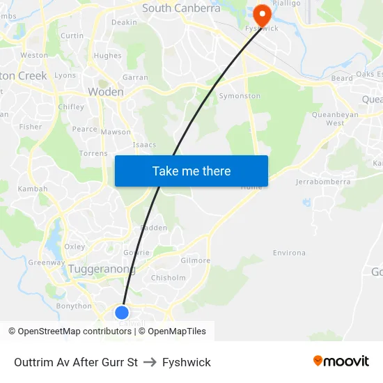 Outtrim Av After Gurr St to Fyshwick map
