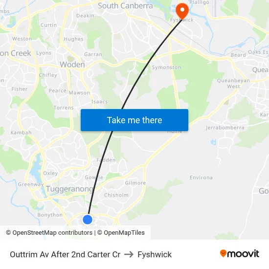 Outtrim Av After 2nd Carter Cr to Fyshwick map