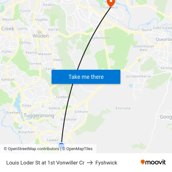 Louis Loder St at 1st Vonwiller Cr to Fyshwick map