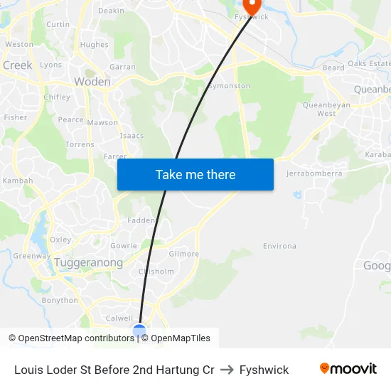 Louis Loder St Before 2nd Hartung Cr to Fyshwick map