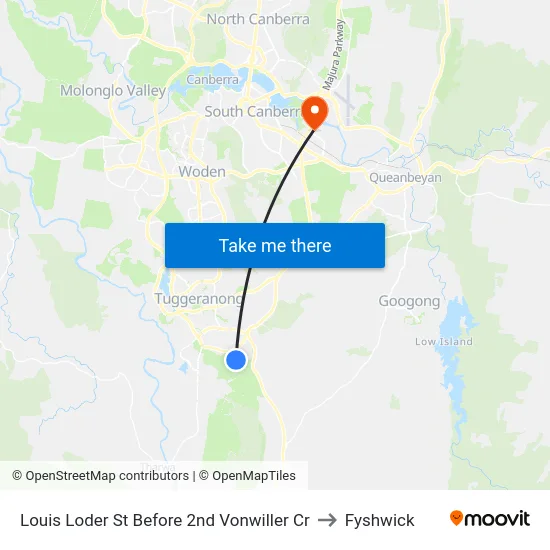 Louis Loder St Before 2nd Vonwiller Cr to Fyshwick map