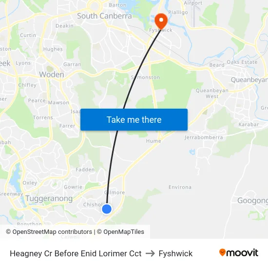 Heagney Cr Before Enid Lorimer Cct to Fyshwick map