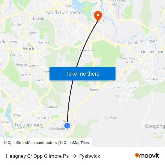 Heagney Cr Opp Gilmore Ps to Fyshwick map