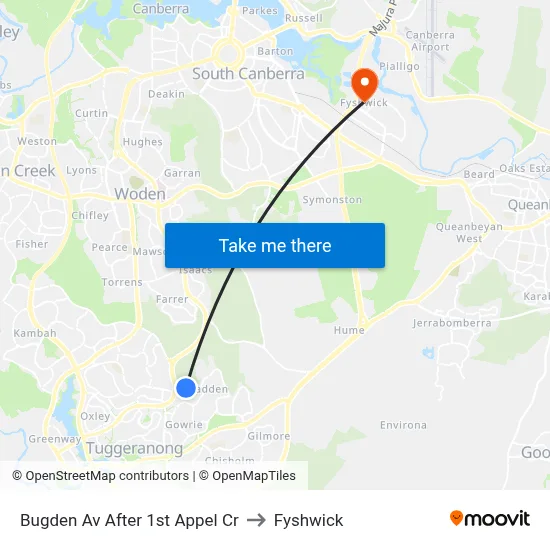 Bugden Av After 1st Appel Cr to Fyshwick map