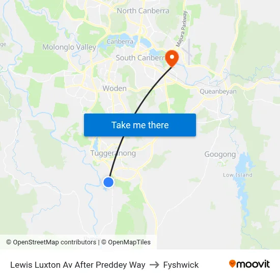 Lewis Luxton Av After Preddey Way to Fyshwick map