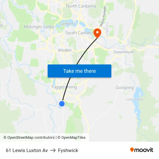 61 Lewis Luxton Av to Fyshwick map