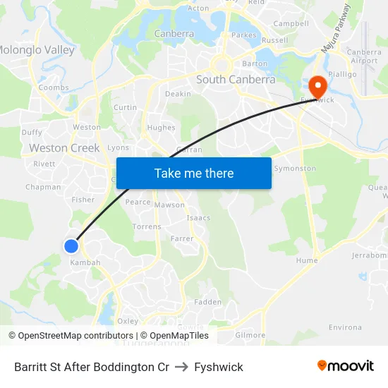 Barritt St After Boddington Cr to Fyshwick map