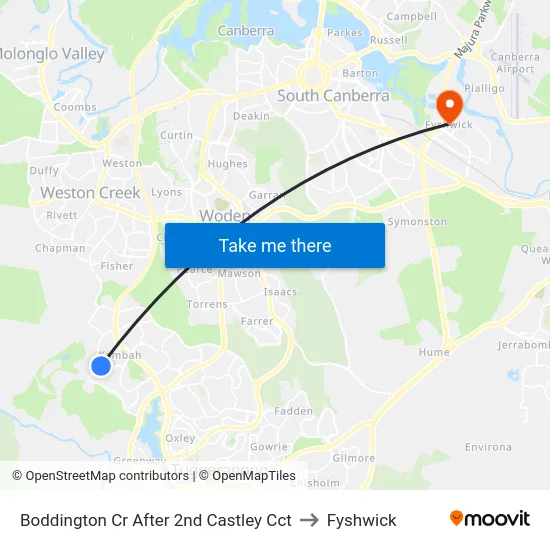 Boddington Cr After 2nd Castley Cct to Fyshwick map