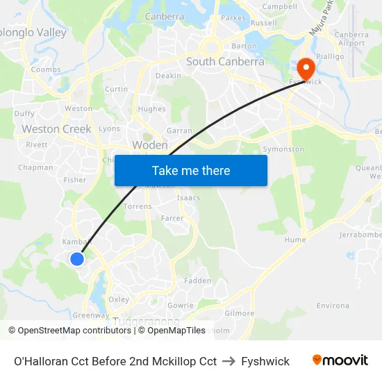 O'Halloran Cct Before 2nd Mckillop Cct to Fyshwick map