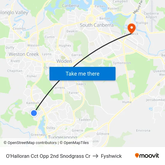 O'Halloran Cct Opp 2nd Snodgrass Cr to Fyshwick map