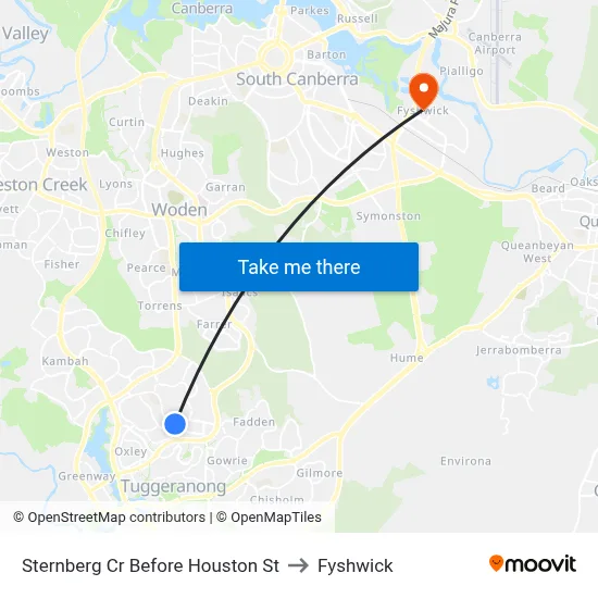 Sternberg Cr Before Houston St to Fyshwick map