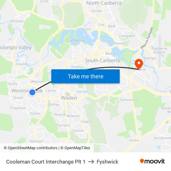 Cooleman Court Interchange Plt 1 to Fyshwick map