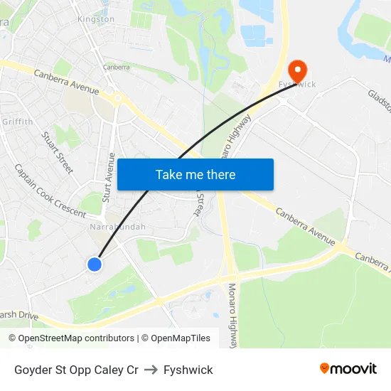Goyder St Opp Caley Cr to Fyshwick map