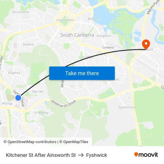 Kitchener St After Ainsworth St to Fyshwick map