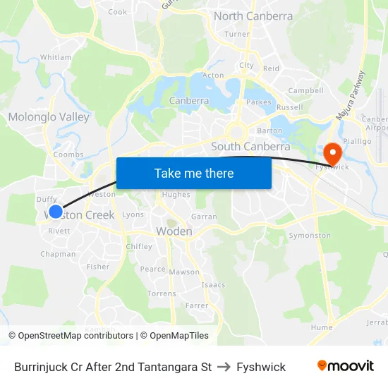 Burrinjuck Cr After 2nd Tantangara St to Fyshwick map