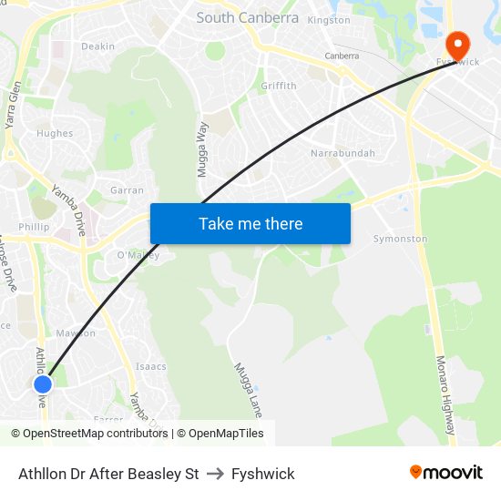 Athllon Dr After Beasley St to Fyshwick map