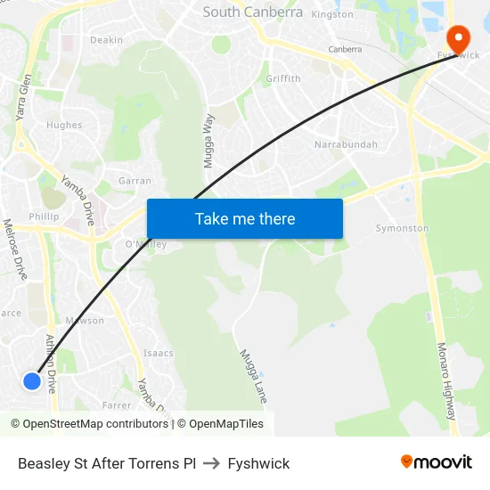 Beasley St After Torrens Pl to Fyshwick map