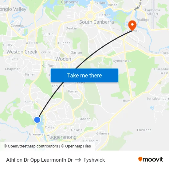 Athllon Dr Opp Learmonth Dr to Fyshwick map
