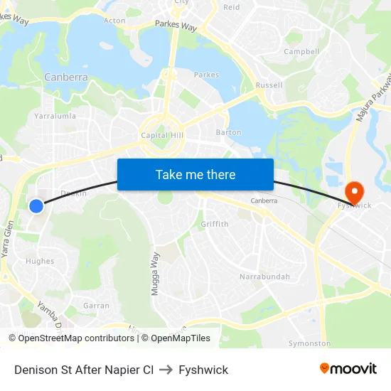 Denison St After Napier Cl to Fyshwick map
