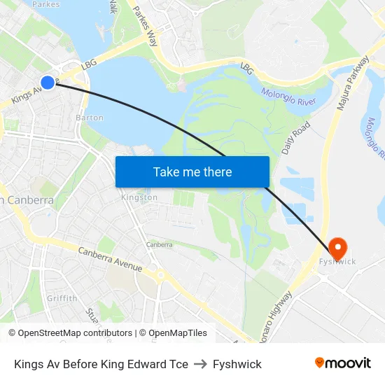 Kings Av Before King Edward Tce to Fyshwick map