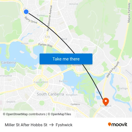 Miller St After Hobbs St to Fyshwick map