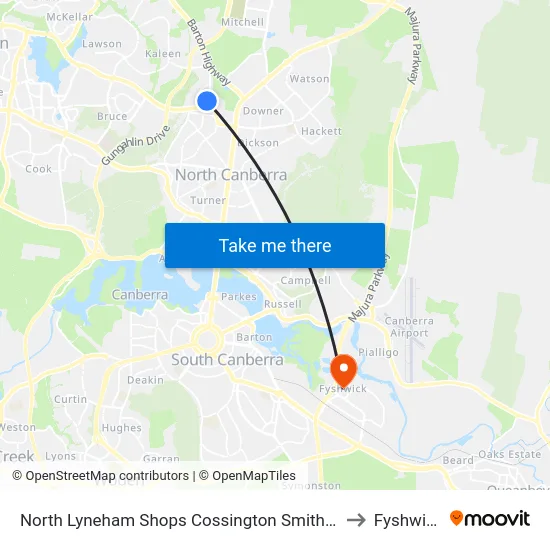 North Lyneham Shops Cossington Smith Cr to Fyshwick map