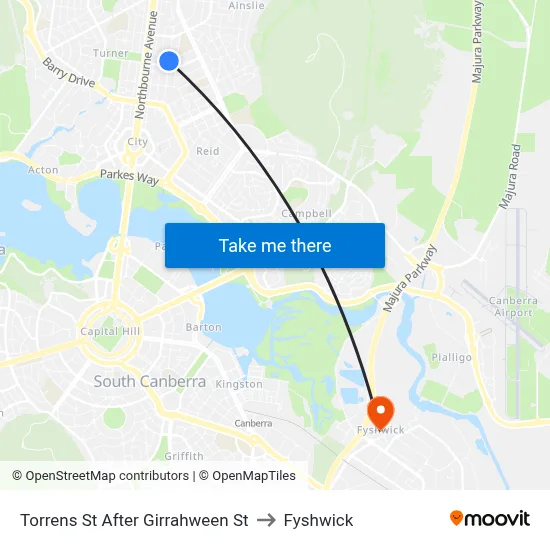 Torrens St After Girrahween St to Fyshwick map