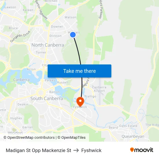 Madigan St Opp Mackenzie St to Fyshwick map