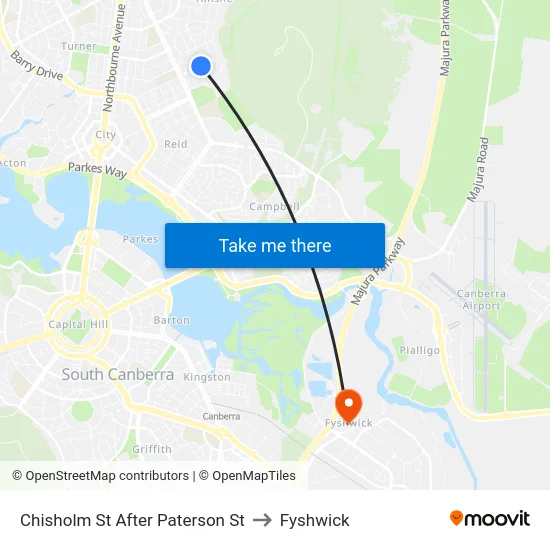 Chisholm St After Paterson St to Fyshwick map