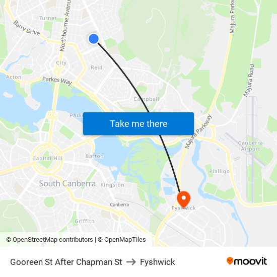 Gooreen St After Chapman St to Fyshwick map