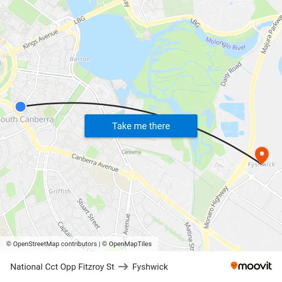 National Cct Opp Fitzroy St to Fyshwick map