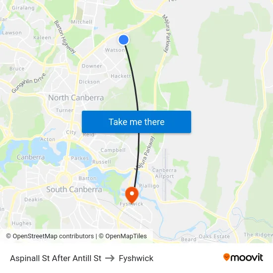 Aspinall St After Antill St to Fyshwick map