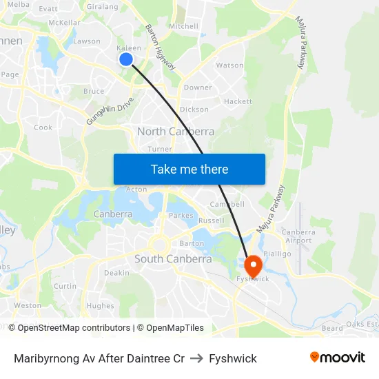 Maribyrnong Av After Daintree Cr to Fyshwick map